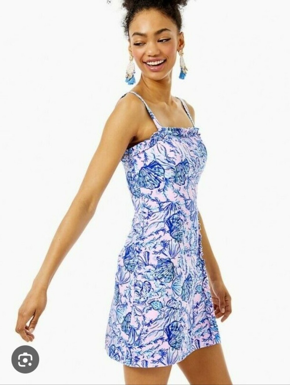 LILLY PULITZER SZ 4 NWOT ZENON RUFFLE MAGNOLIA LILAC ROMPER SLEEVELESS - Picture 4 of 9